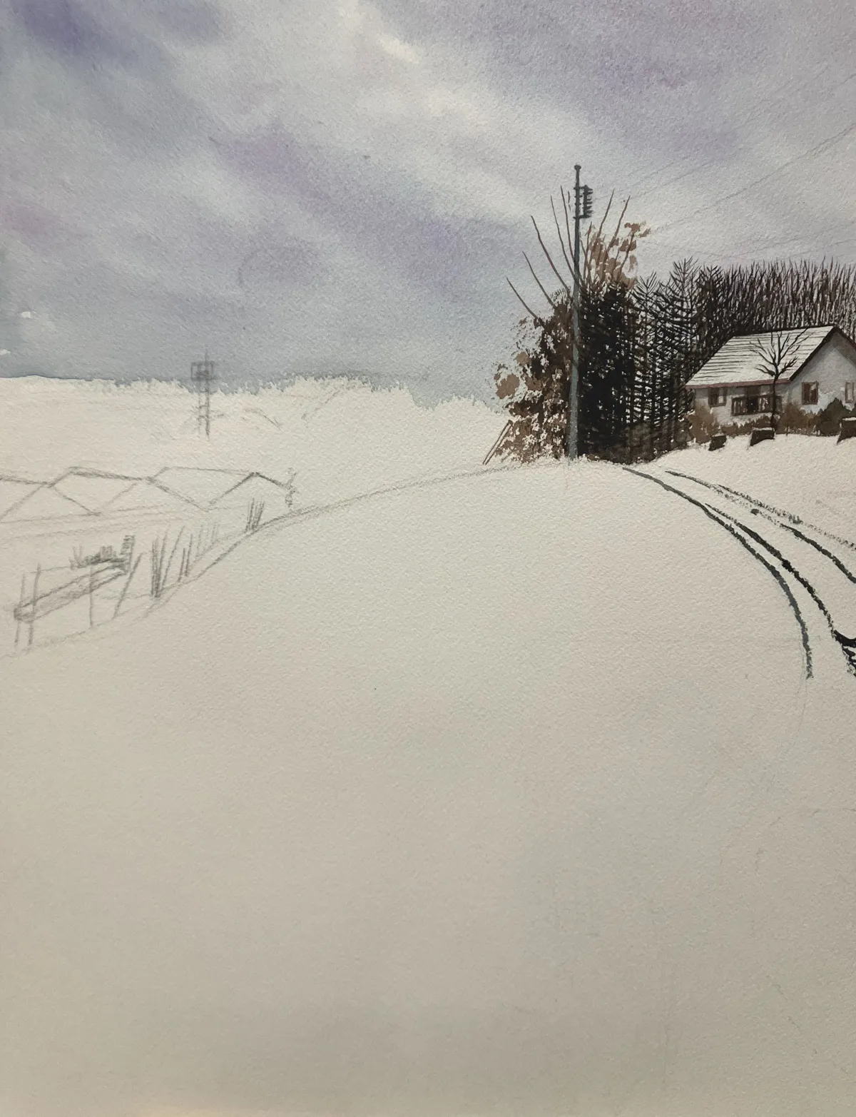 雪解けの朝 制作過程1