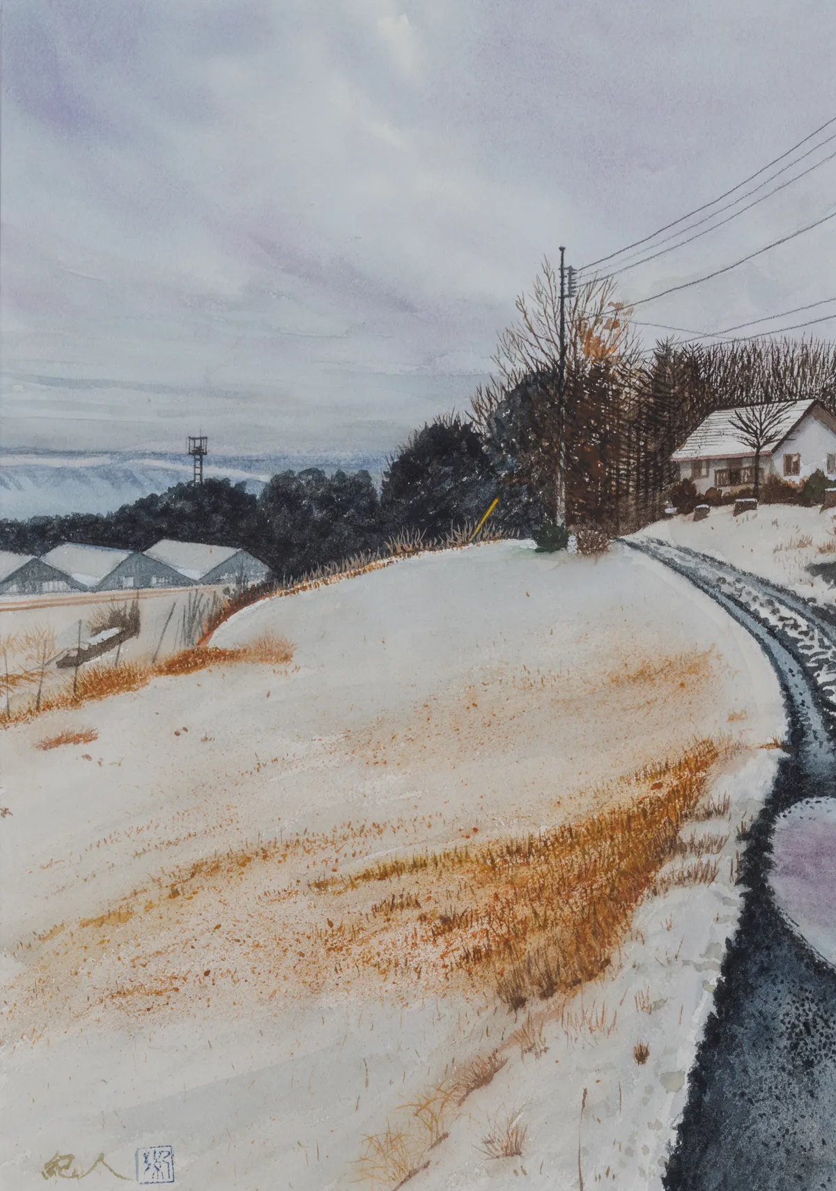 作品　雪解けの朝