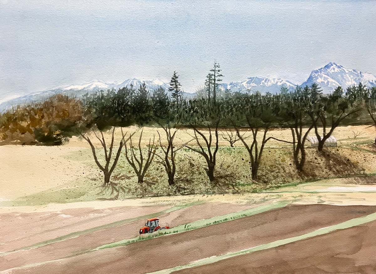 長坂町 白井沢の桜 制作過程2